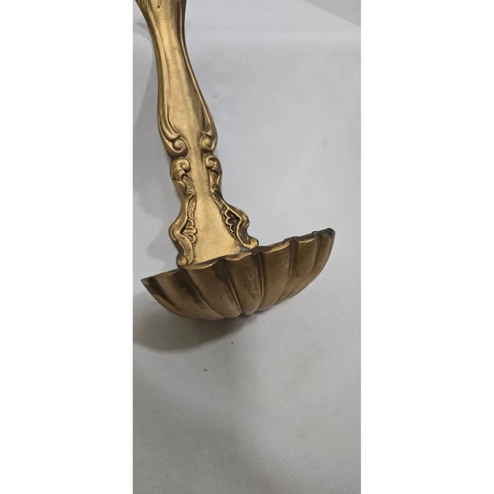 Vtg ladle spoon wall hanging‎ kitchen home decor soap holder gold metal planter